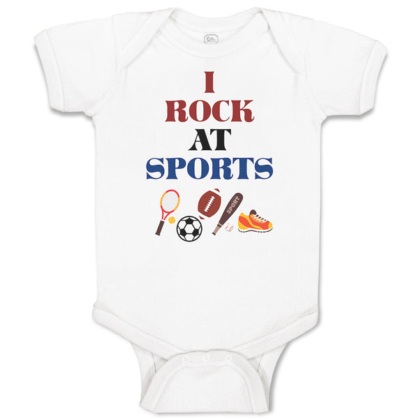 Baby Clothes I Rock at Sports Baby Bodysuits Boy & Girl Newborn Clothes Cotton