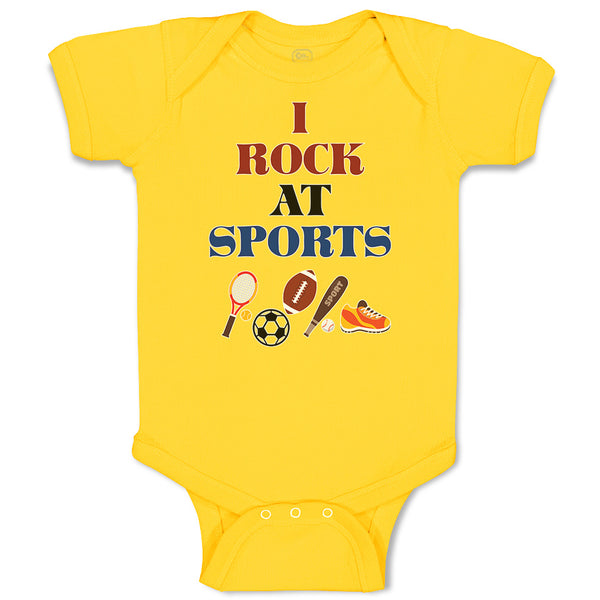 Baby Clothes I Rock at Sports Baby Bodysuits Boy & Girl Newborn Clothes Cotton