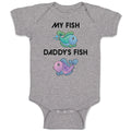 Baby Clothes My Fish Daddy's Fish Baby Bodysuits Boy & Girl Cotton