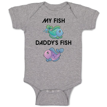 Baby Clothes My Fish Daddy's Fish Baby Bodysuits Boy & Girl Cotton