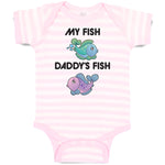 Baby Clothes My Fish Daddy's Fish Baby Bodysuits Boy & Girl Cotton