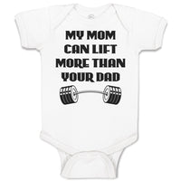 Baby Clothes My Mom Can Lift More than Your Dad Baby Bodysuits Boy & Girl Cotton