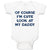 Baby Clothes Of Course I'M Cute Look at My Daddy Baby Bodysuits Cotton