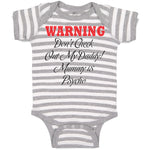 Baby Clothes Warning Don'T Check out My Daddy! Mummy Is Psycho Baby Bodysuits