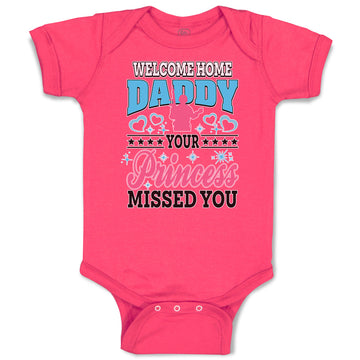 Baby Clothes Welcome Home Daddy Your Princess Missed You Baby Bodysuits Cotton