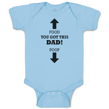 Baby Clothes Food You Got This Dad! Poop Baby Bodysuits Boy & Girl Cotton