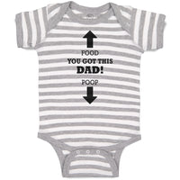 Baby Clothes Food You Got This Dad! Poop Baby Bodysuits Boy & Girl Cotton