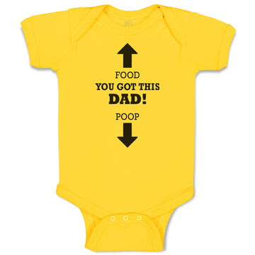 Baby Clothes Food You Got This Dad! Poop Baby Bodysuits Boy & Girl Cotton