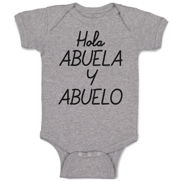 Baby Clothes Hola Abuela Y Abuelo Baby Bodysuits Boy & Girl Cotton