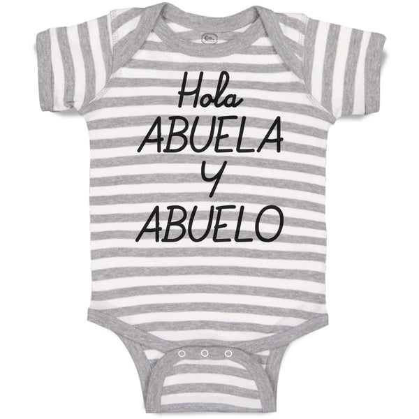 Baby Clothes Hola Abuela Y Abuelo Baby Bodysuits Boy & Girl Cotton