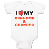 Baby Clothes I Love My Grandma & Grandpa Baby Bodysuits Boy & Girl Cotton