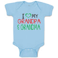 Baby Clothes I Love My Grandpa & Grandma Baby Bodysuits Boy & Girl Cotton