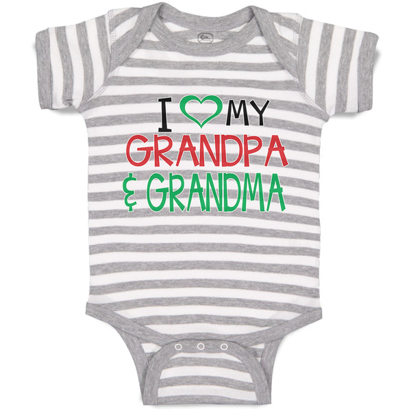 Baby Clothes I Love My Grandpa & Grandma Baby Bodysuits Boy & Girl Cotton