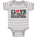 Baby Clothes I Love My Great Grandma Baby Bodysuits Boy & Girl Cotton