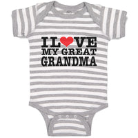 Baby Clothes I Love My Great Grandma Baby Bodysuits Boy & Girl Cotton