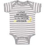 Baby Clothes I Love My Great Grandmother to The Moon and Back Baby Bodysuits