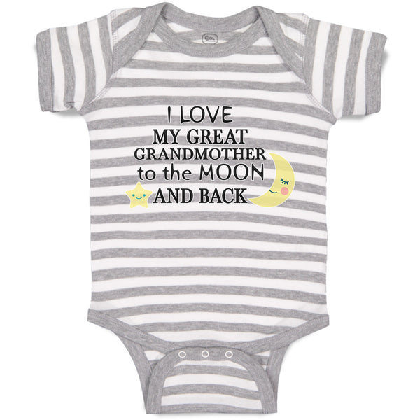 Baby Clothes I Love My Great Grandmother to The Moon and Back Baby Bodysuits