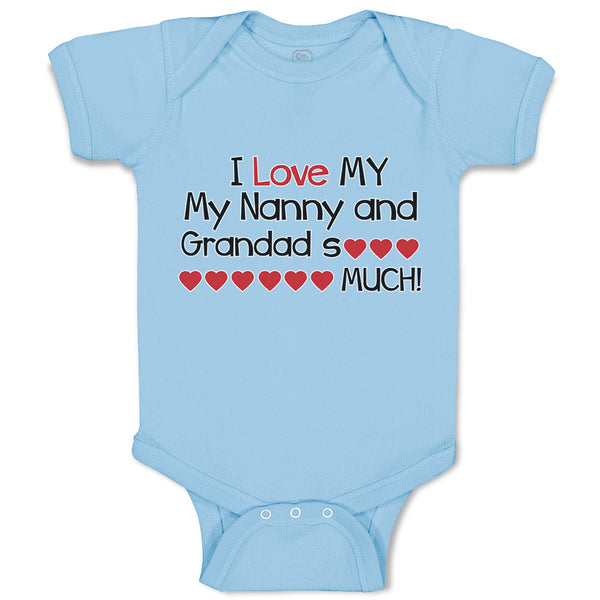 Baby Clothes I Love My My Nanny and Grandad So Much! Baby Bodysuits Cotton