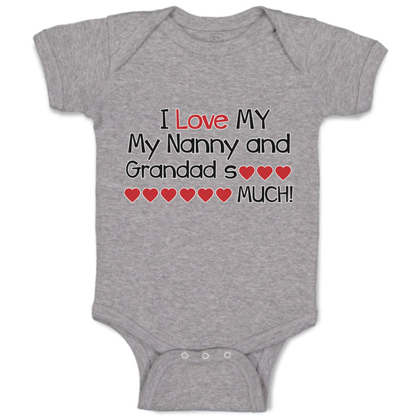 Baby Clothes I Love My My Nanny and Grandad So Much! Baby Bodysuits Cotton