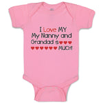 Baby Clothes I Love My My Nanny and Grandad So Much! Baby Bodysuits Cotton