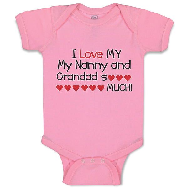 Baby Clothes I Love My My Nanny and Grandad So Much! Baby Bodysuits Cotton