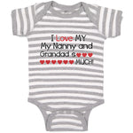 Baby Clothes I Love My My Nanny and Grandad So Much! Baby Bodysuits Cotton