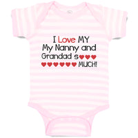 Baby Clothes I Love My My Nanny and Grandad So Much! Baby Bodysuits Cotton