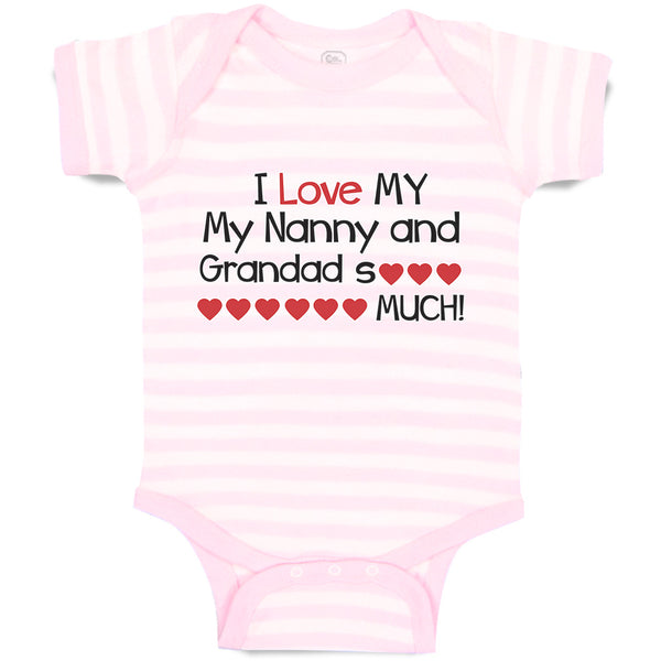 Baby Clothes I Love My My Nanny and Grandad So Much! Baby Bodysuits Cotton