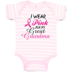 Baby Clothes I Wear Pink for My Great Grandma Baby Bodysuits Boy & Girl Cotton