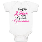 Baby Clothes I Wear Pink for My Great Grandma Baby Bodysuits Boy & Girl Cotton