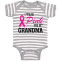 Baby Clothes I Wear Pink for My Grandma Baby Bodysuits Boy & Girl Cotton
