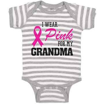Baby Clothes I Wear Pink for My Grandma Baby Bodysuits Boy & Girl Cotton