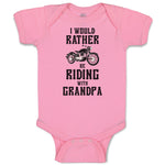 Baby Clothes I Would Rather Be Riding with Grandpa Baby Bodysuits Cotton