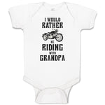 Baby Clothes I Would Rather Be Riding with Grandpa Baby Bodysuits Cotton