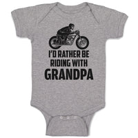 Baby Clothes I'D Rather Be Riding with Grandpa Baby Bodysuits Boy & Girl Cotton
