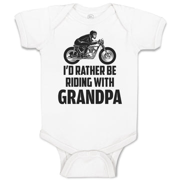 Baby Clothes I'D Rather Be Riding with Grandpa Baby Bodysuits Boy & Girl Cotton