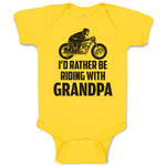 Baby Clothes I'D Rather Be Riding with Grandpa Baby Bodysuits Boy & Girl Cotton