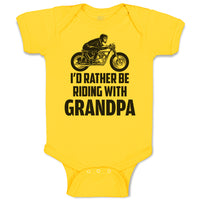 Baby Clothes I'D Rather Be Riding with Grandpa Baby Bodysuits Boy & Girl Cotton