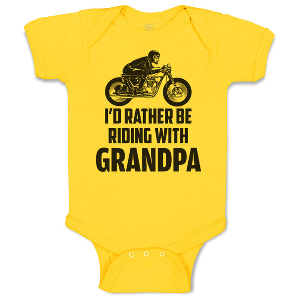 Baby Clothes I'D Rather Be Riding with Grandpa Baby Bodysuits Boy & Girl Cotton