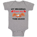 Baby Clothes My Grandma Loves Me This Much! Baby Bodysuits Boy & Girl Cotton
