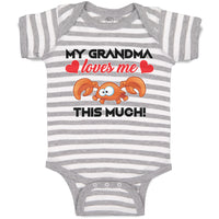 Baby Clothes My Grandma Loves Me This Much! Baby Bodysuits Boy & Girl Cotton