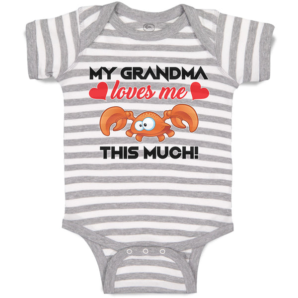 Baby Clothes My Grandma Loves Me This Much! Baby Bodysuits Boy & Girl Cotton