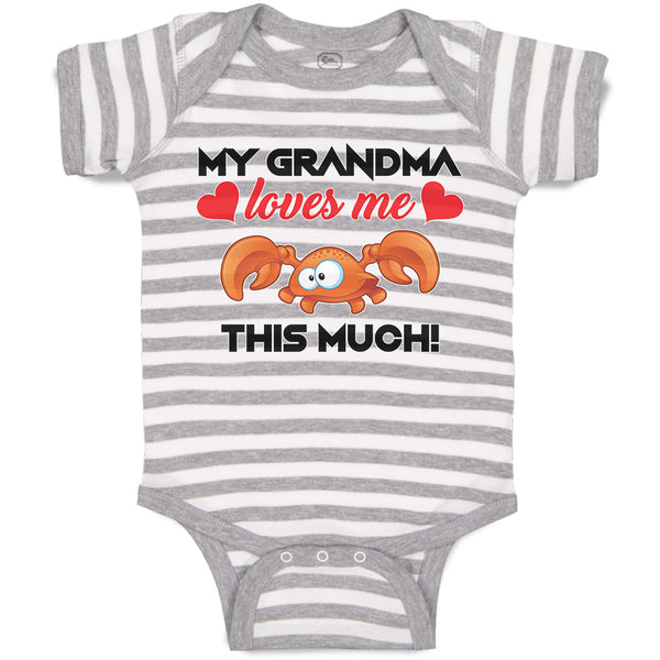 Baby Clothes My Grandma Loves Me This Much! Baby Bodysuits Boy & Girl Cotton