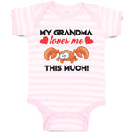 Baby Clothes My Grandma Loves Me This Much! Baby Bodysuits Boy & Girl Cotton
