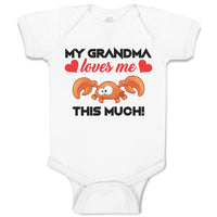 Baby Clothes My Grandma Loves Me This Much! Baby Bodysuits Boy & Girl Cotton