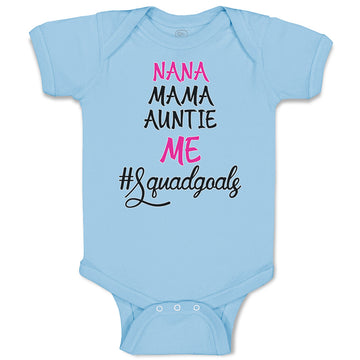 Baby Clothes Nana Mama Auntie Me #Squadgoals Baby Bodysuits Boy & Girl Cotton