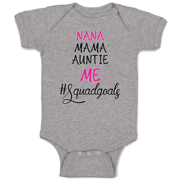 Baby Clothes Nana Mama Auntie Me #Squadgoals Baby Bodysuits Boy & Girl Cotton