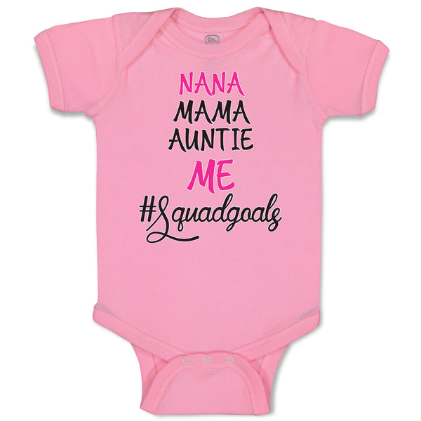 Baby Clothes Nana Mama Auntie Me #Squadgoals Baby Bodysuits Boy & Girl Cotton