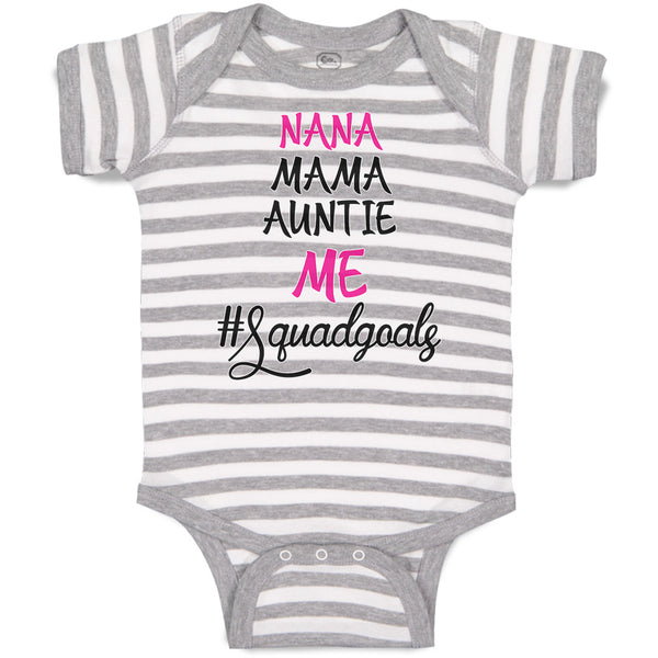 Baby Clothes Nana Mama Auntie Me #Squadgoals Baby Bodysuits Boy & Girl Cotton