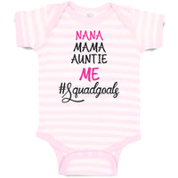 Baby Clothes Nana Mama Auntie Me #Squadgoals Baby Bodysuits Boy & Girl Cotton